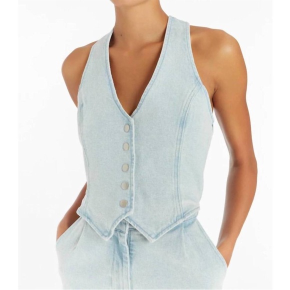 Light Blue Women's Denim Jumpsuit - Picture 3 of 3
